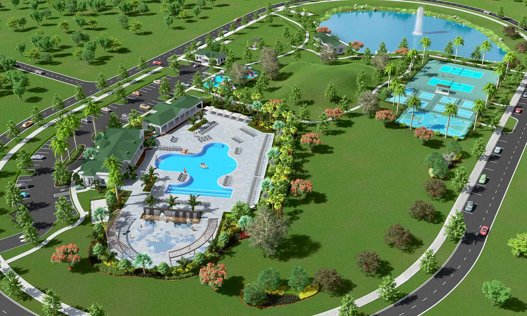 Inspiration Park Recreation Center 3D Illustration at Centennial Park St. Lucie, Florida