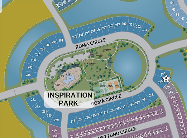 Lennar Park Neighborhood Site Plan & Model Location at Central Park St. Lucie, FL